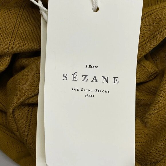 Sézane Women’s Juan Pointelle Knit Vest Top – Gold/Yellow – Size S - Picture 3 of 10
